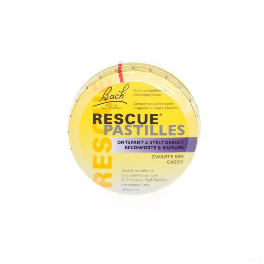 Bach Rescue Pastilles Zwarte Bes Suikervrij 50g