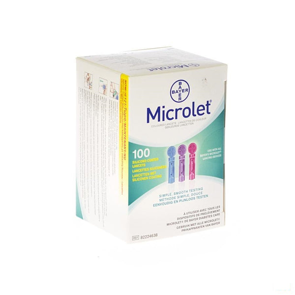 Bayer Microlet Lancetten Ster Gekleurd 100 - Bayer Health Care Diabetes - InstaCosmetic