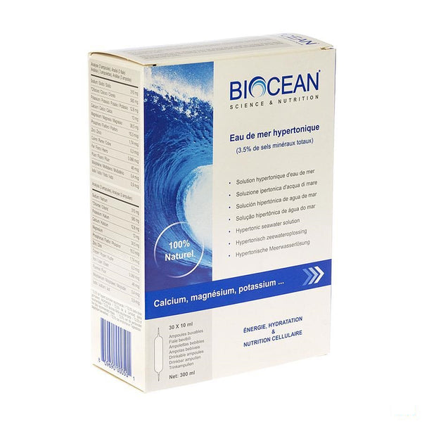 Biocean Hypertonic Quinton Amp 30x10ml - Energetica Natura Benelux - InstaCosmetic