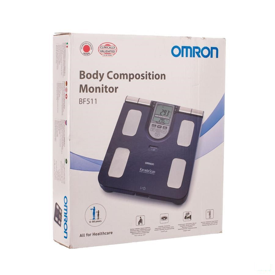 Omron BF511 - Personenweegschaal - Blauw Lichaamscompositiemeter <150kg