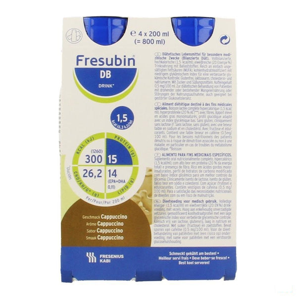 Fresubin Db Drink Cappuccino Easybot.4x200ml - Fresenius Kabi - InstaCosmetic