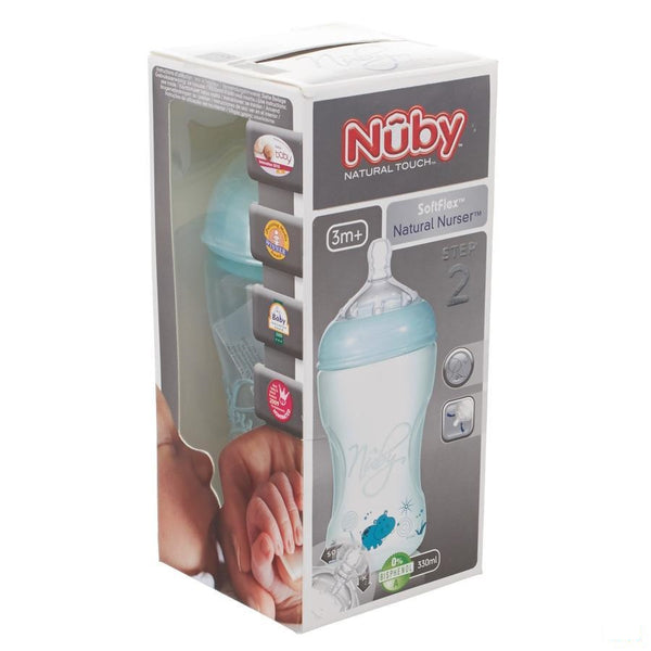 Nuby Nt Zuigfles Prop. 330ml +speen Med +3m - New Valmar - InstaCosmetic