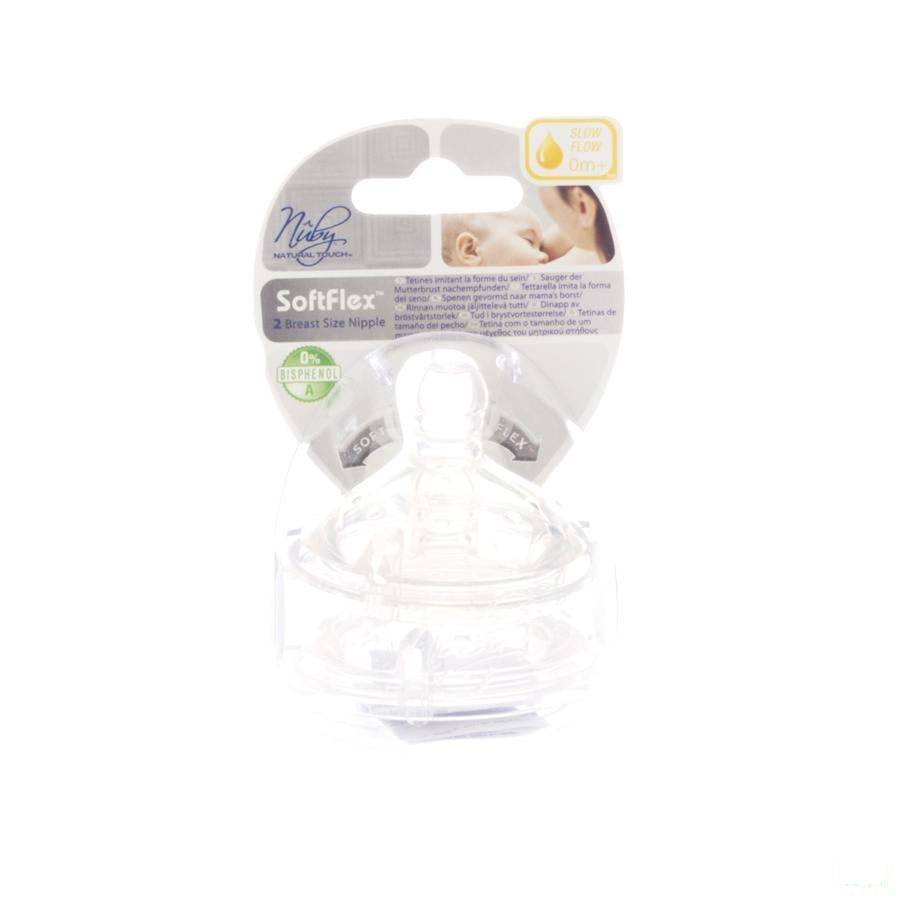Nuby Vervangspeen Slow Flow 0m+ 2 67660