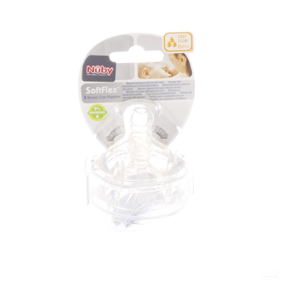 Nuby Vervangspeen Medium Flow 6m+ 2 67662
