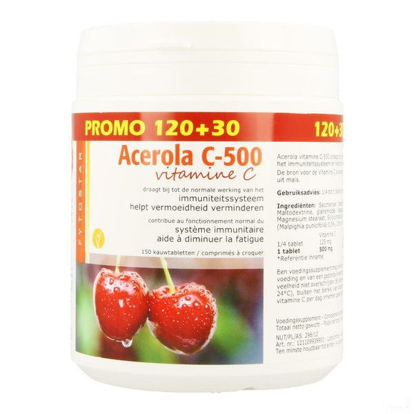 Acerola 500 Tabl 120+30 Gratis - Omega Pharma - InstaCosmetic