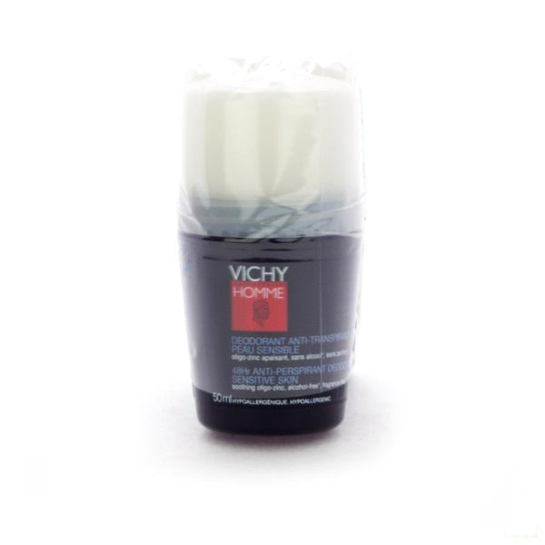 Vichy Homme Deo Gevoelige Huid 48u Roller Duo 2x50ml - Vichy - InstaCosmetic