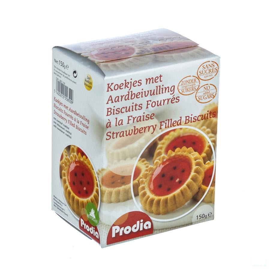 Prodia Gevulde Koekjes Aardbei 150g 5850