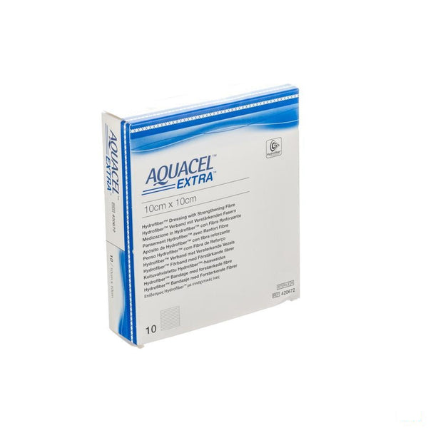 Aquacel Extra Verb Hydrofiber+versterk. 10x10cm 10 - Convatec Belgium - InstaCosmetic