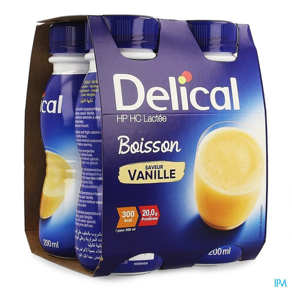 Delical Melkdrank Hp-hc Vanille 4x200ml