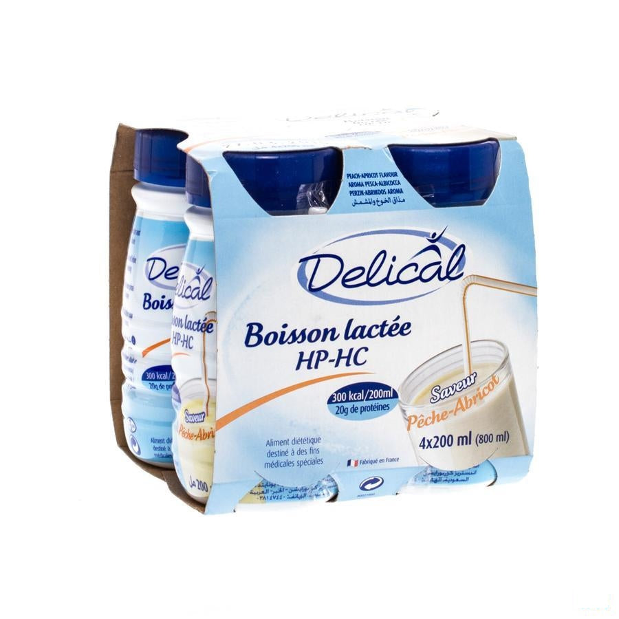 Delical Melkdrank Hp-hc Perzik-abrikoos 4x200ml