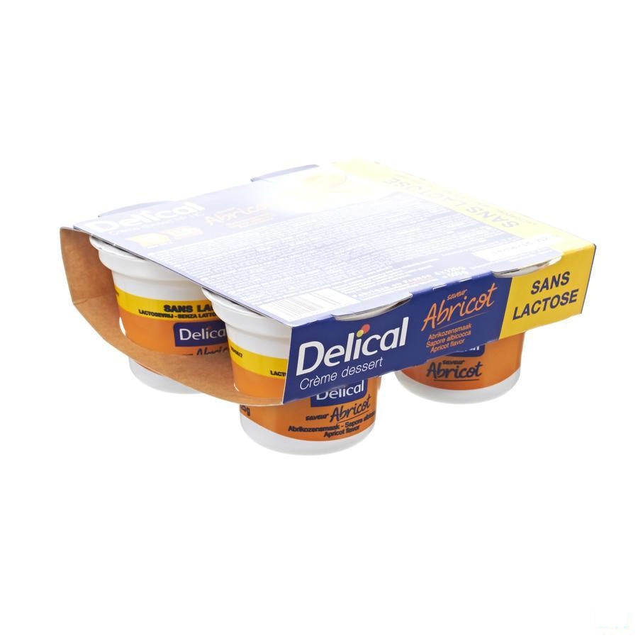 Delical Creme Dessert Hp-hc Z/lact.abrikoos 4x125g