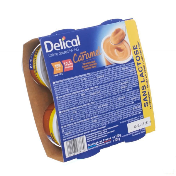 Delical Creme Dessert Hp-hc Z/lact.caramel 4x125g - Bs Nutrition - InstaCosmetic