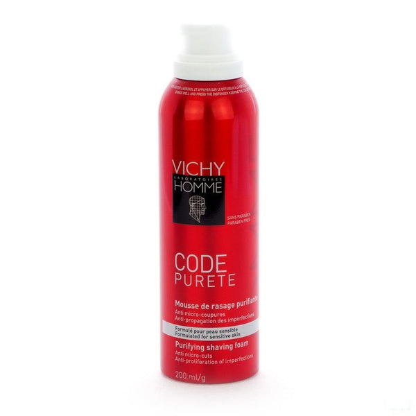 Vichy Homme Code Purete Scheerschuim 200ml - Vichy - InstaCosmetic