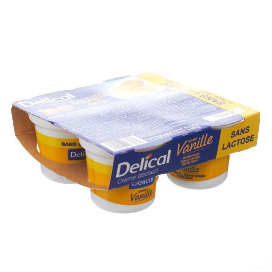 Delical Creme Dessert Hp-hc Z/lact.vanille 4x125g