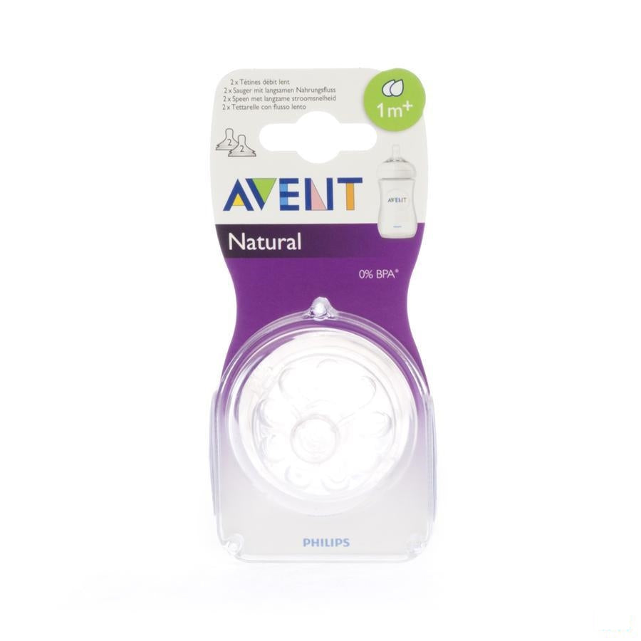 Avent Natural Zuigspeen Slow 2gaatjes 2