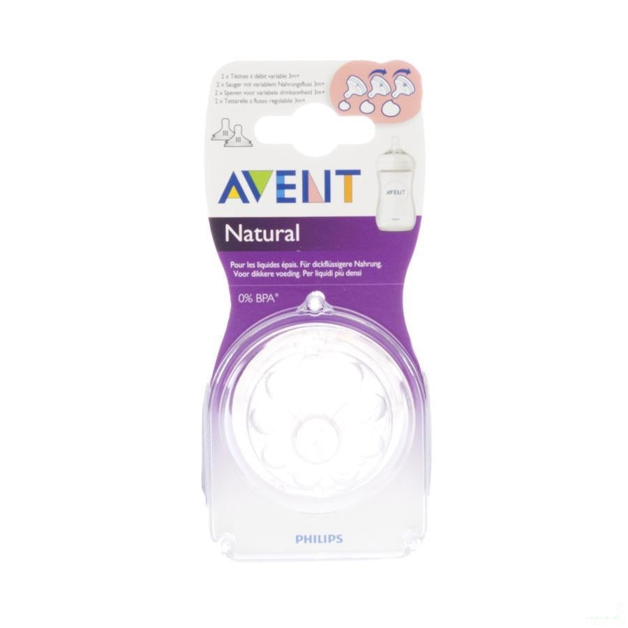 Avent Natural Zuigspeen Medium 3gaatjes 2