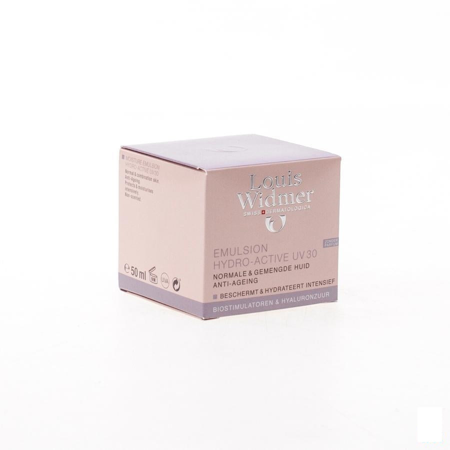 Louis Widmer Emulsie Hydro-active Uv30 Zonder Parfum 50ml