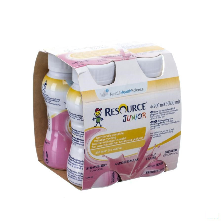 Resource Junior Aardbei Nieuwe Formule 4x200ml