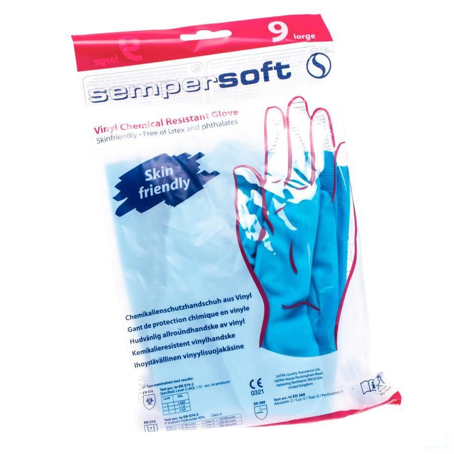 Sempersoft Handschoen Blauw Large Nieuwe Formule 1paar