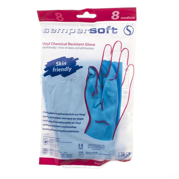 Sempersoft Handschoen Blauw Medium Nieuwe Formule 1paar - Dermat - InstaCosmetic