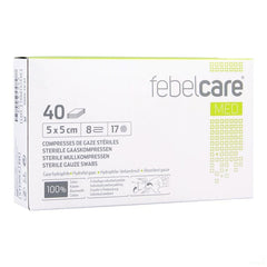Febelcare Gaaskompres Steriel 5,0x 5,0cm 40x1