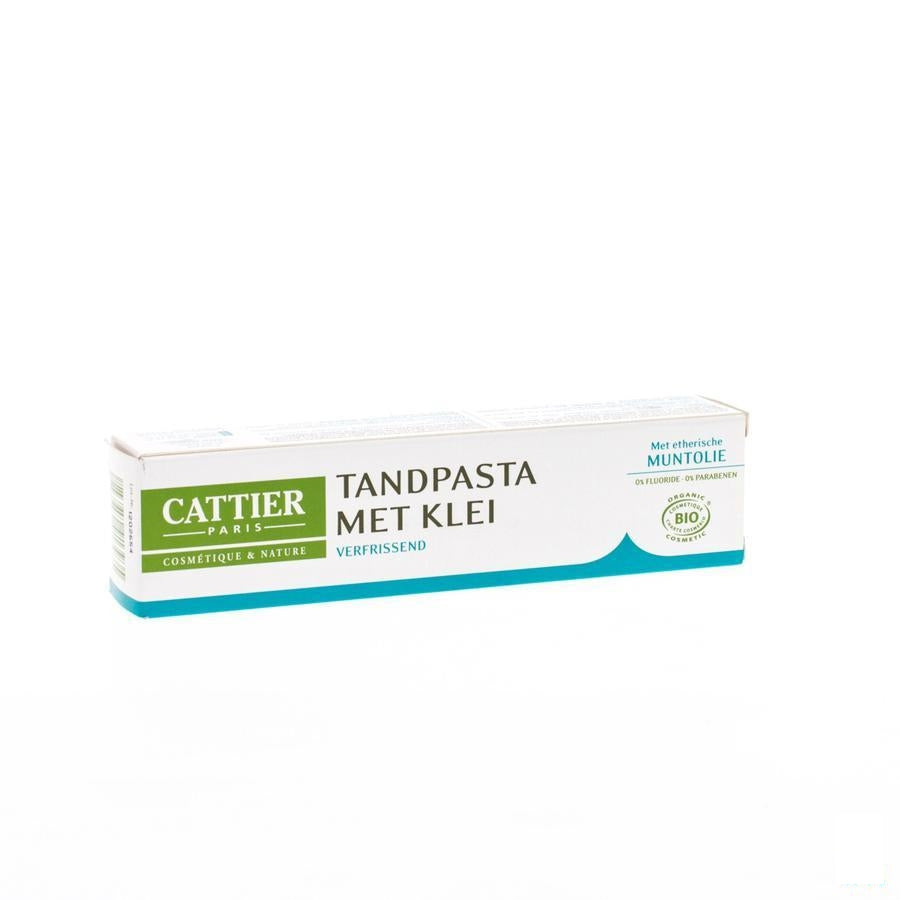 Cattier Tandpasta Klei Munt 75ml