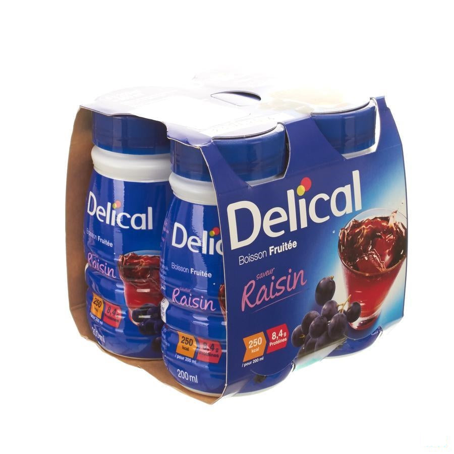 Delical Fruitdrink Druiven 4x200ml