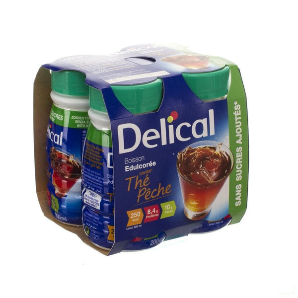 Delical Melkdrank Z/suiker Thee-perzik 4x200ml - Bs Nutrition - InstaCosmetic