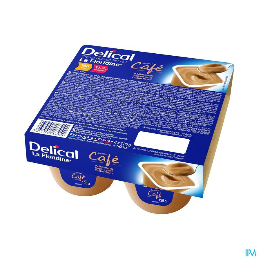 Delical Creme Dessert La Floridine Koffie 4x125g