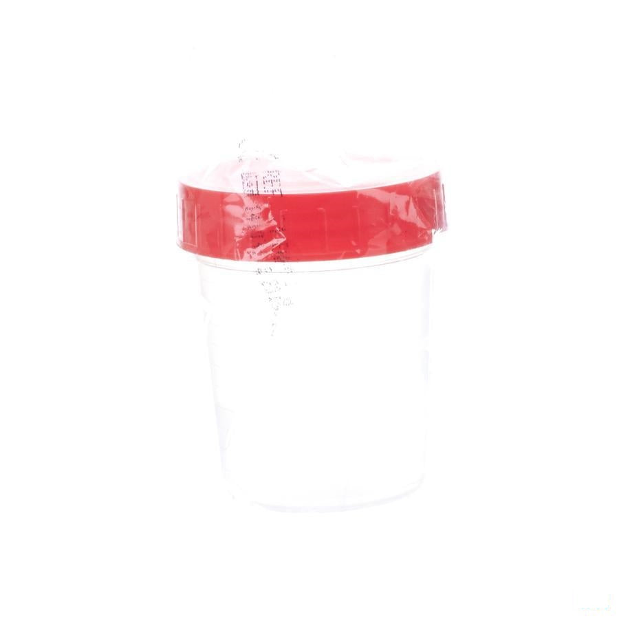 Urinepot Ster + Cap Rood 100ml 1 Fag