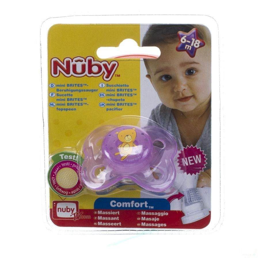 Nuby C Fopspeen Pp Silicoon Mini Brite Ovaal 6-18m