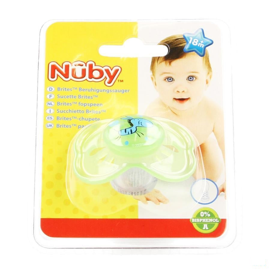Nuby C Fopspeen Pp Silicoon Brite Ovaal +18m