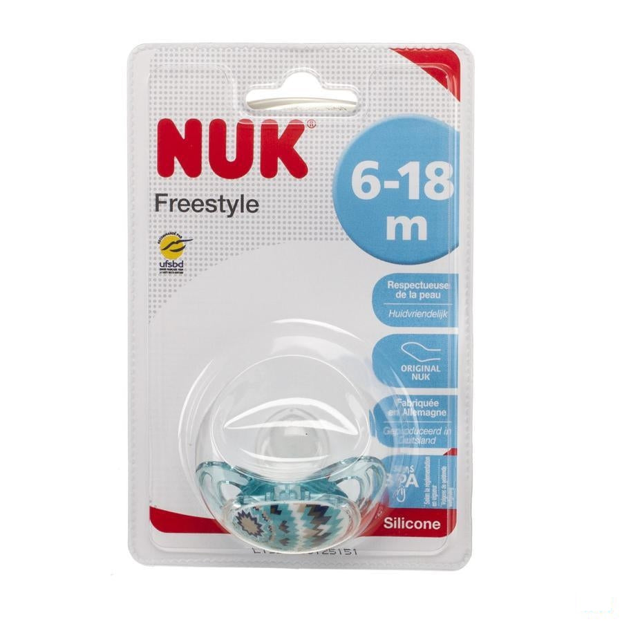 Nuk Fopspeen Freestyle Blauw 6-18m