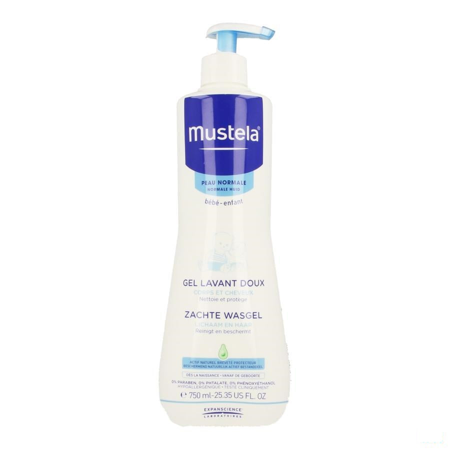 Mustela -  Zachte Wasgel Lichaam en Haar  750ml