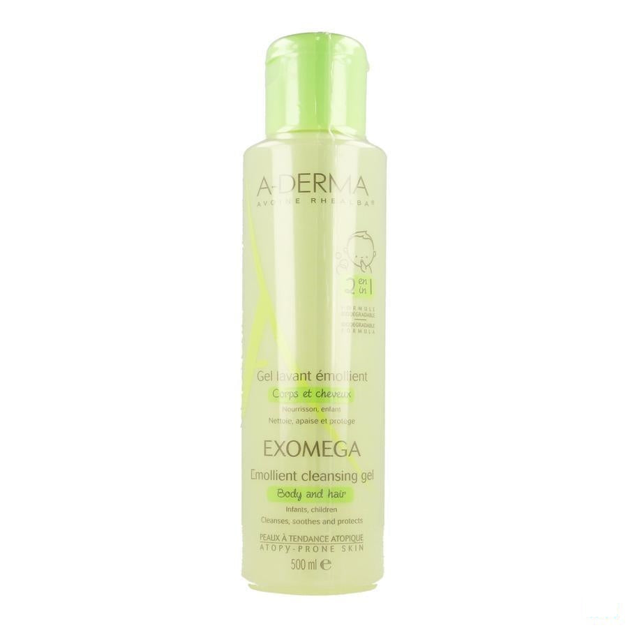 Aderma Exomega Gel Reinig. 2in1 Haar Lichaam 500ml