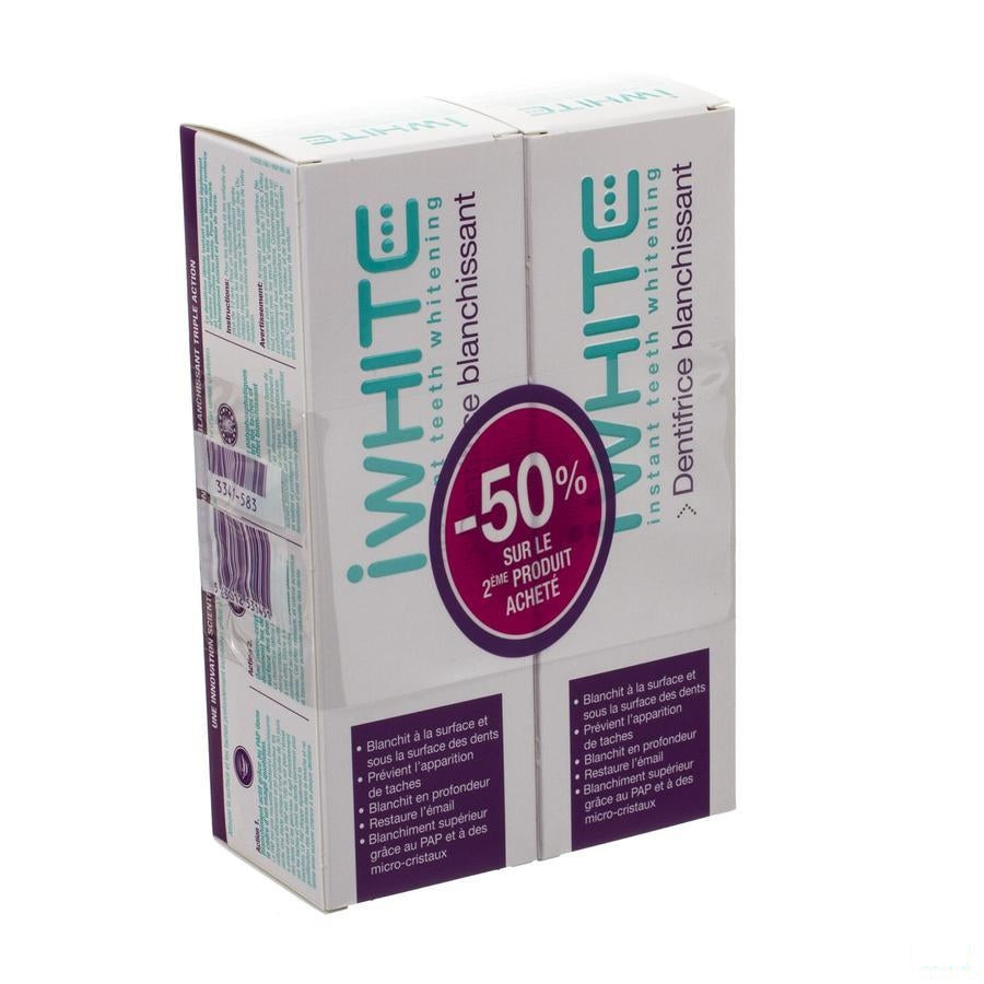 Iwhite Instant Tandpasta 2x75ml 2e-50%
