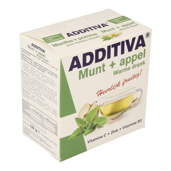 Additiva Warme Drank Munt Appel Zakje 10x12g - Bomedys - InstaCosmetic