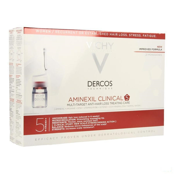 Vichy Dercos Aminexil Clinical 5 Women Ampullen 21x6ml - Vichy - InstaCosmetic