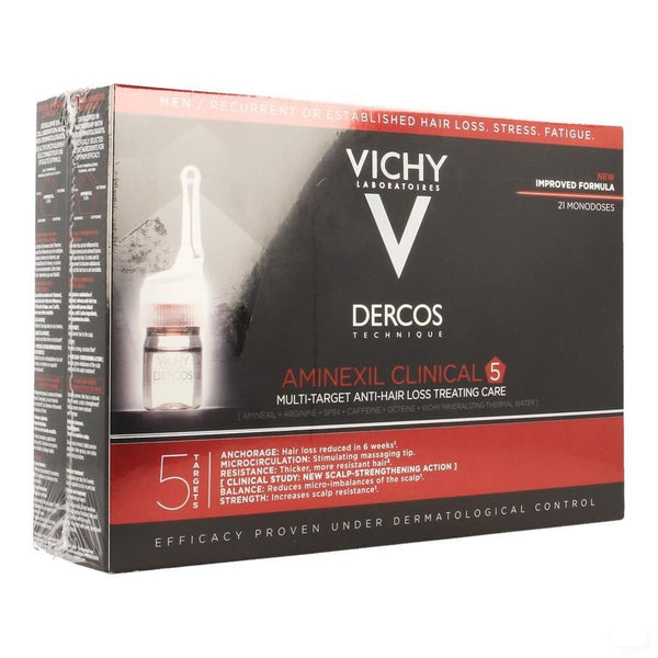 Vichy Dercos Aminexil Clinical 5 Men Ampullen 21x6ml - Vichy - InstaCosmetic