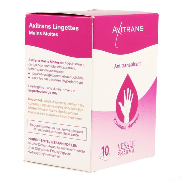 Axitrans Klamme Handen Doekjes 10 - Axone Pharma - InstaCosmetic
