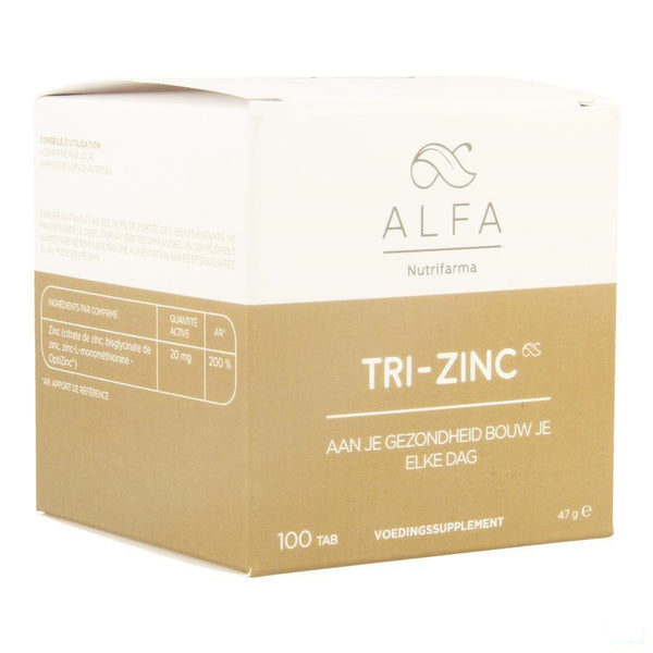 Alfa Tri-zinc Tabletten 100 - Nutrifarma - InstaCosmetic