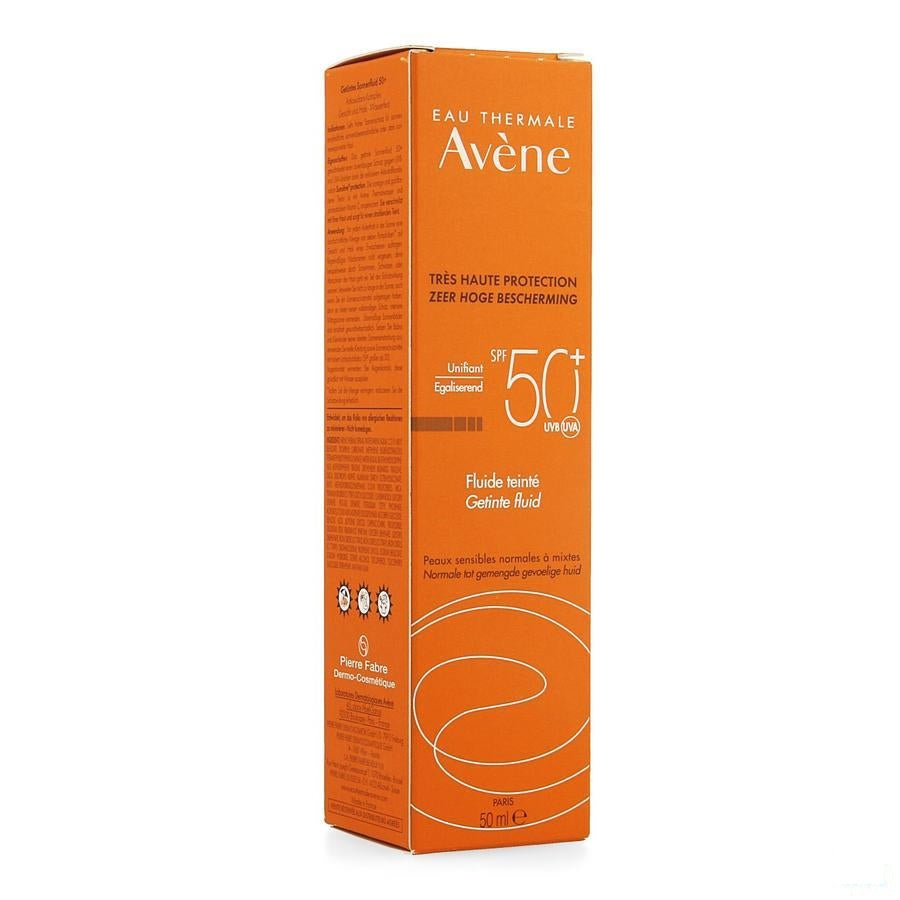 Avène Zon SPF50 Getinte Zonnefluïde Zonder Parfum - 50ml