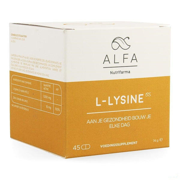 Alfa L-lysine Tabletten 45 - Nutrifarma - InstaCosmetic