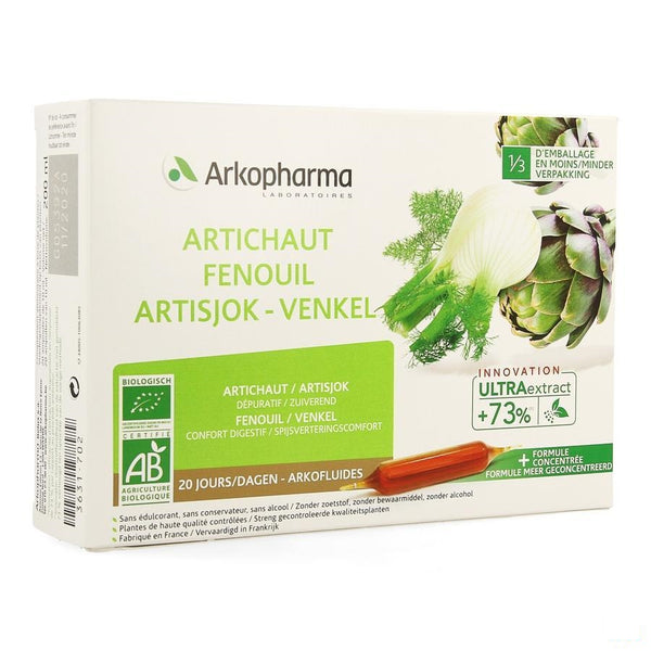 Arkofluide Artisjok Venkel Bio Amp 20 - Arkopharma - InstaCosmetic