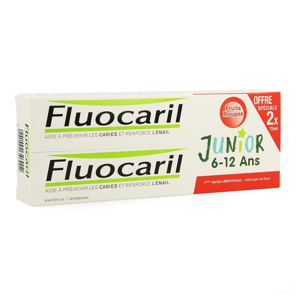 Duo Fluocaril Junior Rood Fruit 2x75ml - Procter & Gamble - InstaCosmetic