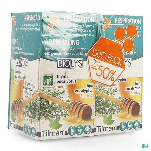 Biolys Tijm-eucalyptus-honing Bio Duo Tea-bag 2x20 - Tilman - InstaCosmetic