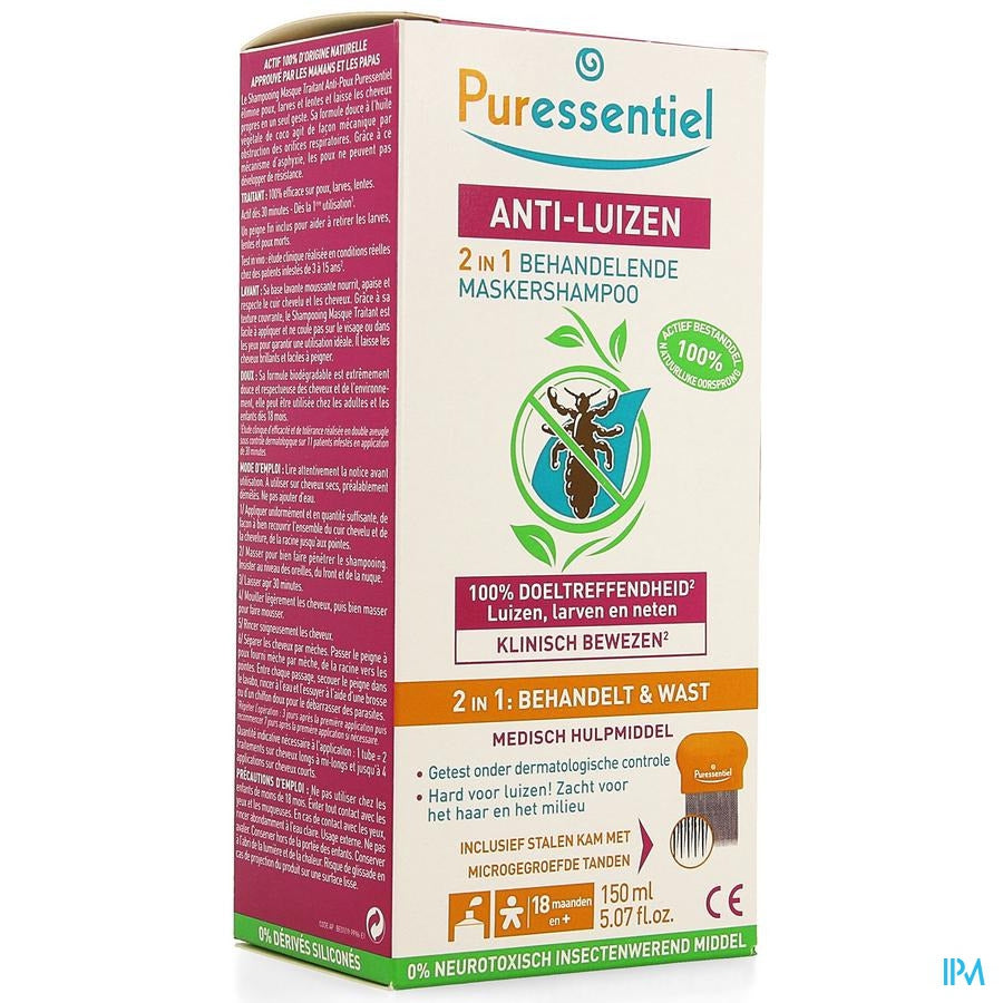 Puressentiel A/luizen Sh Behand. 2in1 150ml + Kam