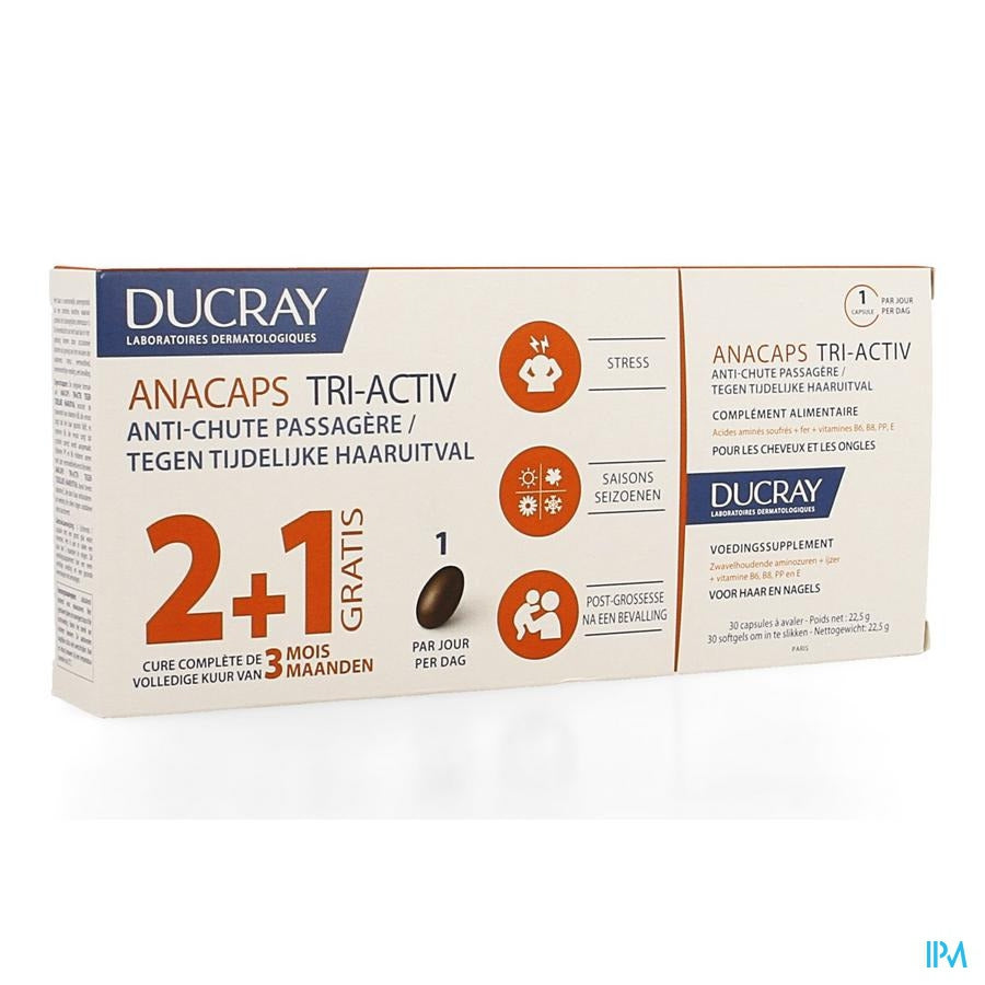 Ducray Anacaps Trio Tri-activ Capsules 3x30