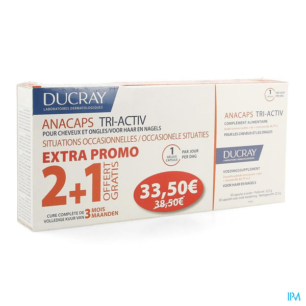 Ducray Anacaps Tri-activ Capsules 3x30 Capsules