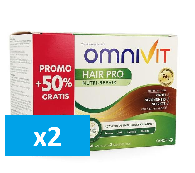 Omnivit Hair Pro Nutri Repair Tabletten 180 - x2 (Voordeelpak)
